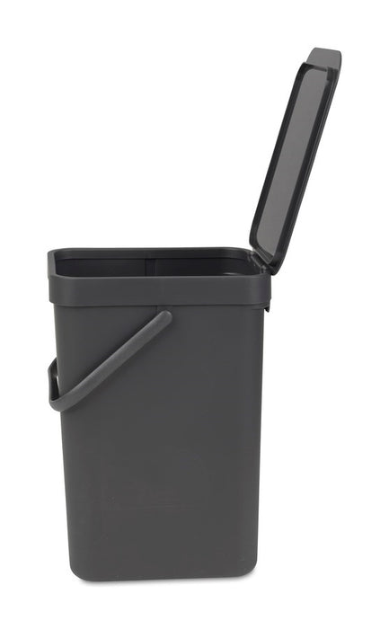 Brabantia Sort & Go Afvalemmer / Opberger 16 L - Donkergrijs