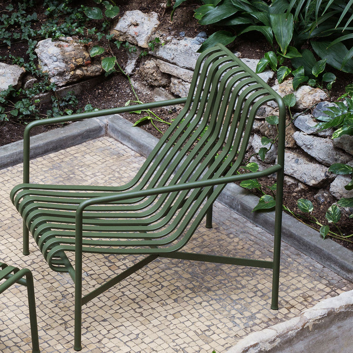 HAY Palissade Lounge Chair High - Olijfgroen