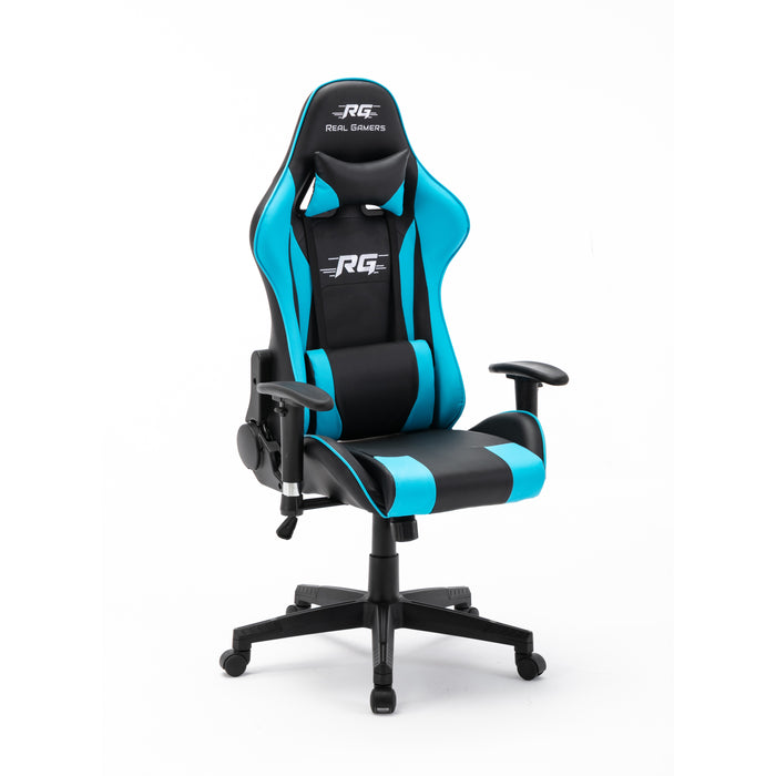 Hioshop Real Gamers Pro gamestoel zwart, blauw.