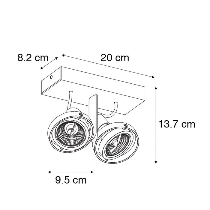 QAZQA Moderne spot zwart 2-lichts - Master 70