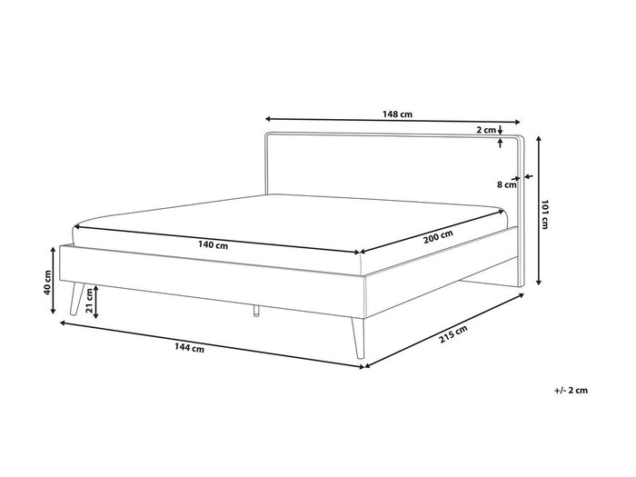 Beliani - SERRIS - Tweepersoonsbed - Wit - 140 x 200 cm - Vezelplaat