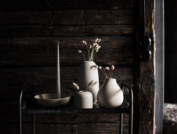 Storefactory keramieken vaas beige (Ø 12 centimeter x 25 centimeter)