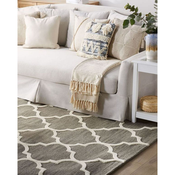 Beliani - YALOVA - Laagpolig vloerkleed - Grijs - 160 x 230 cm - Wol