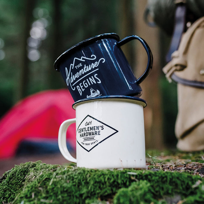 Retro emaille mok donkerblauw