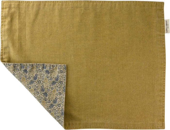Laura Ashley Placemat Oil Geel dubbelzijdig Uni|Daniela 48x35cm
