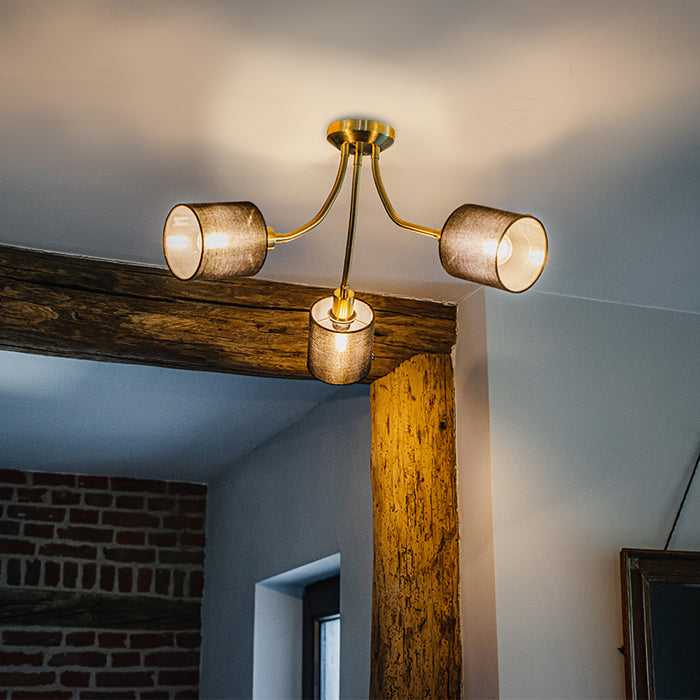 QAZQA Plafondlamp merwe - Goud|messing - Modern - D 51.5cm