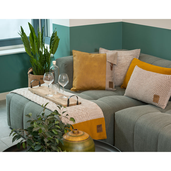 Knit Factory Juul Sierkussen - Antraciet|Licht Grijs - 60x40 cm