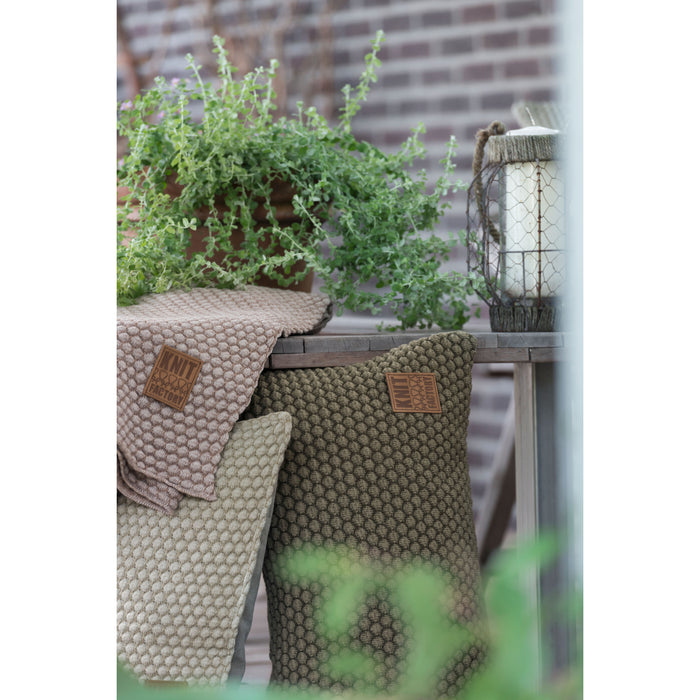 Knit Factory Juul Sierkussen - Antraciet|Licht Grijs - 60x40 cm