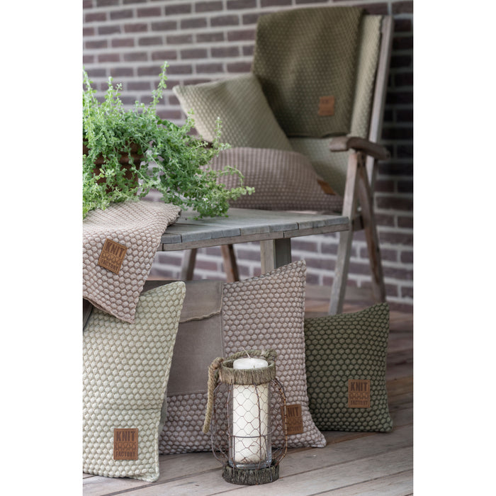 Knit Factory Juul Sierkussen - Antraciet|Licht Grijs - 60x40 cm