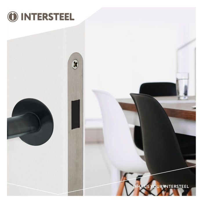 Intersteel Woningbouw magneet loopslot, voorplaat afgerond rvs