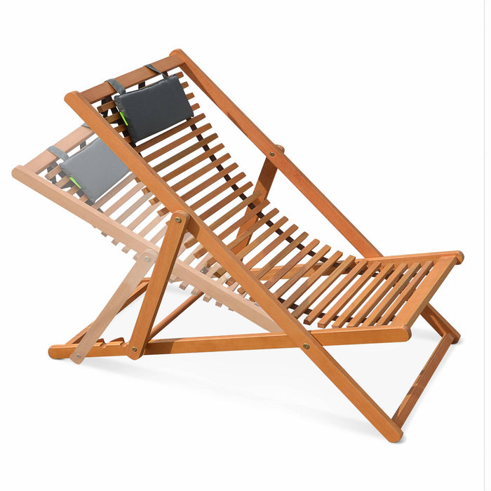 sweeek - Set van twee houten strandstoelen