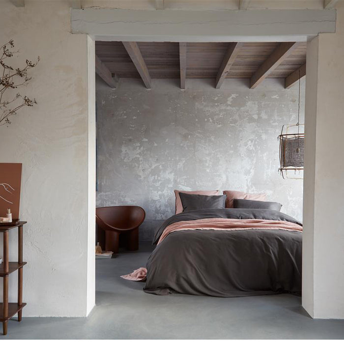 vtwonen Earth Dekbedovertrek 200 x 200/220 cm - Donkerbruin