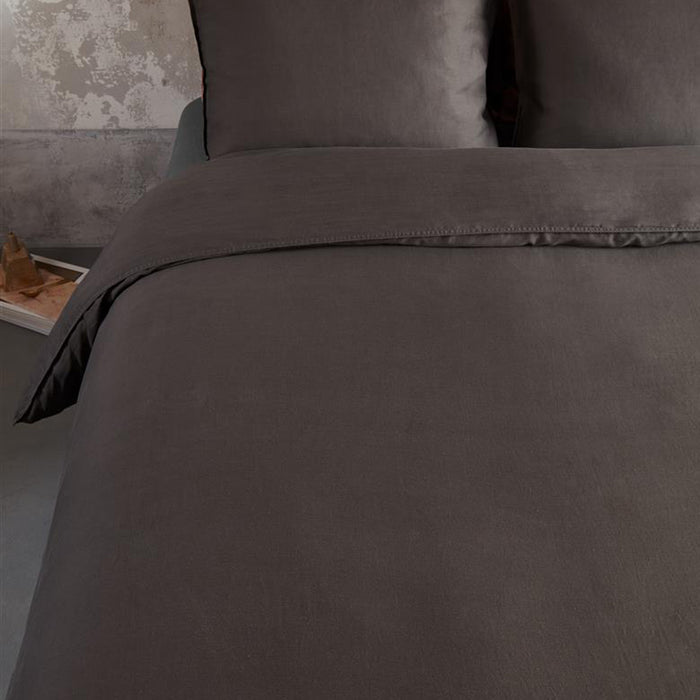 vtwonen Earth Dekbedovertrek 200 x 200/220 cm - Donkerbruin