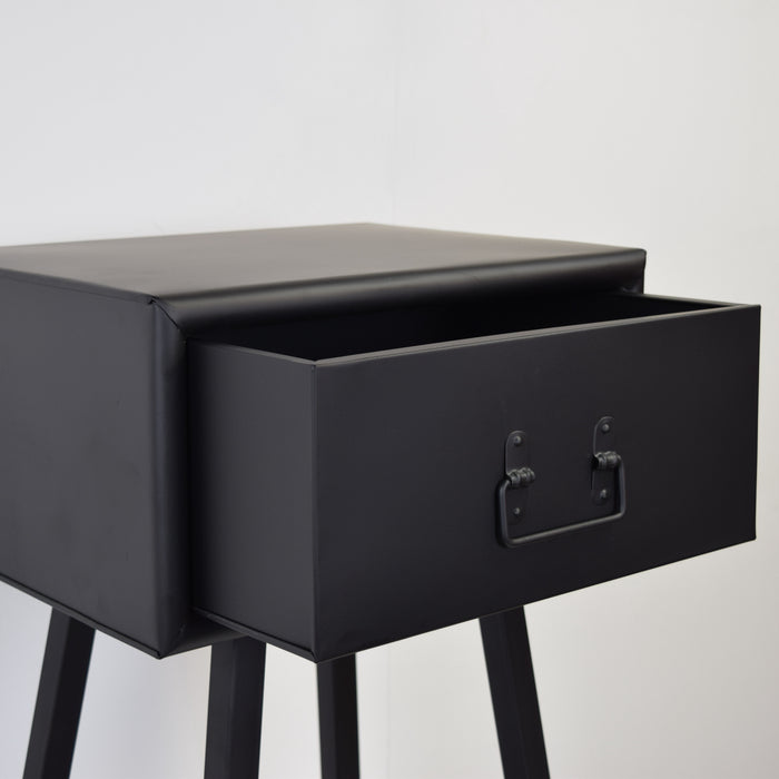 LOFT42 Denver Nachtkastje - Zwart metaal - 1 lade - 30x40x71