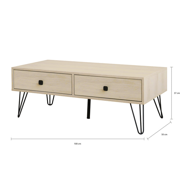 QUVIO Salontafel met 2 lades- QUV1024 - Sand
