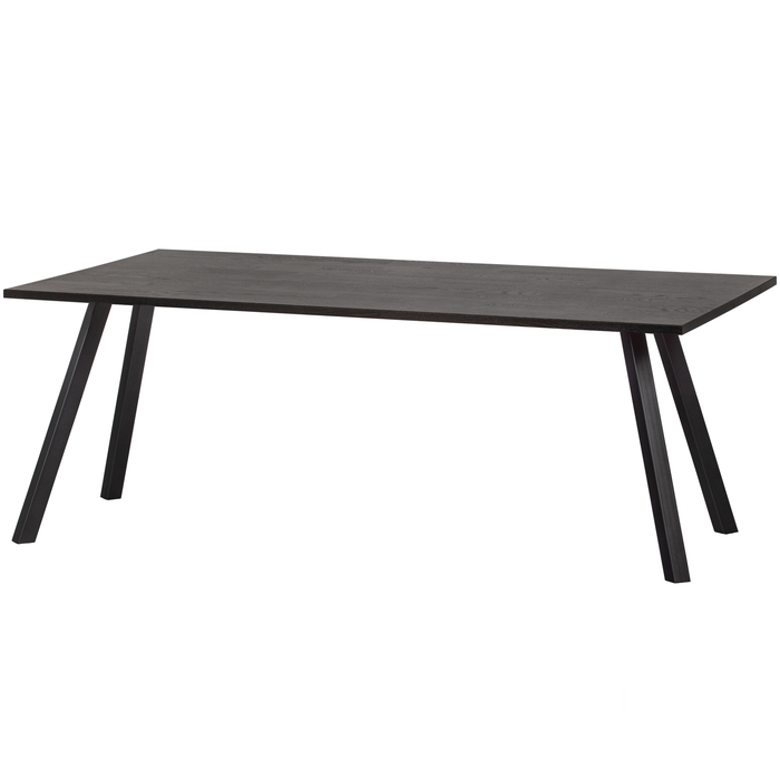 WOOOD Tablo Tafel met 2-stand Poot - Eiken|Metaal - Zwart - 75x220x90