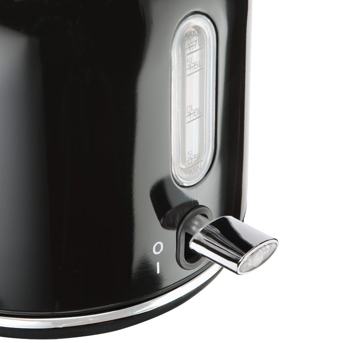 Bourgini Retro Waterkoker 1,7L – 2200W – Zwart – Snoerloos RVS