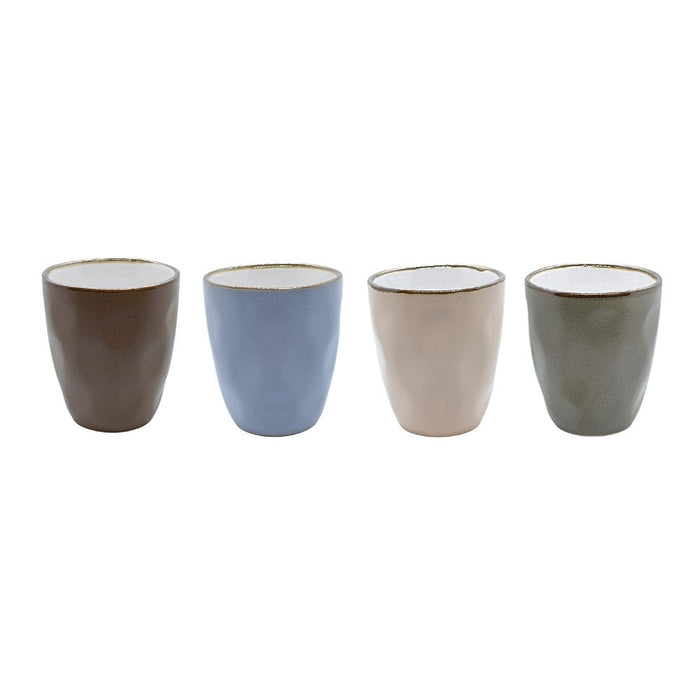 Orange85 Koffiekopje Nature 160 ml Set van 4 Aardewerk Zonder Oor G...