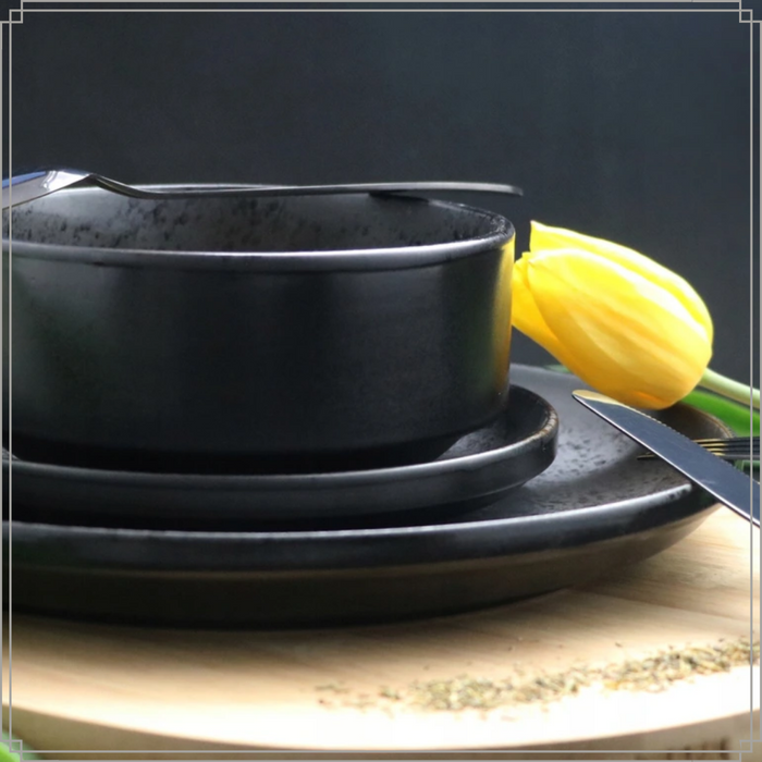 OTIX Dinerbord Zwart 6 stuks Aardewerk 26cm HOLLY