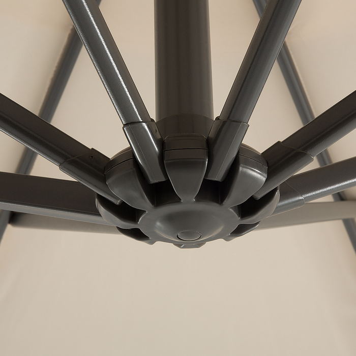 Beliani - RAVENNA - Zweefparasol - Lichtbeige - Polyester