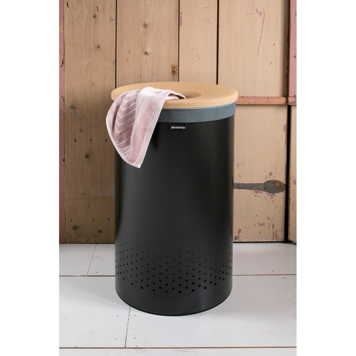 Brabantia Wasbox 60 L - Zwart / Kurk