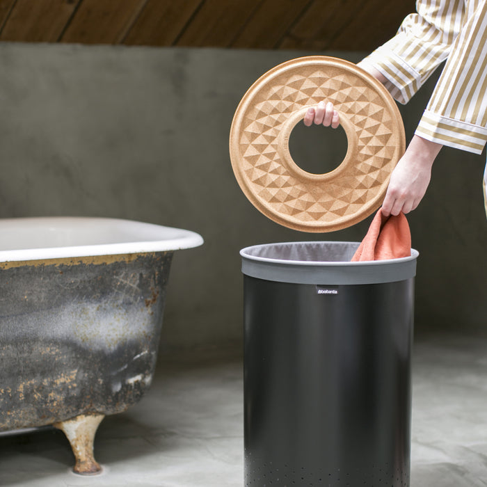 Brabantia Wasbox 60 L - Zwart / Kurk