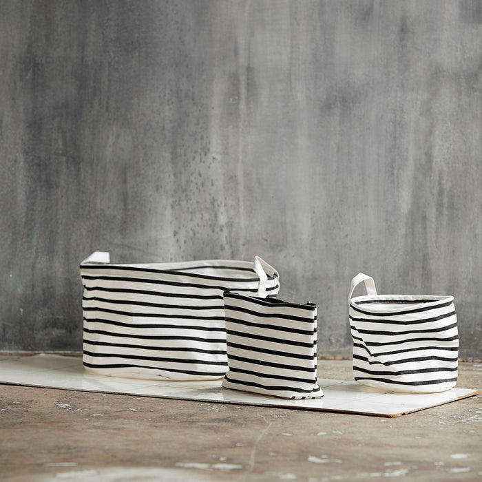 House Doctor Opbergmand gestreept laag (Ø 40 centimeter x 25
