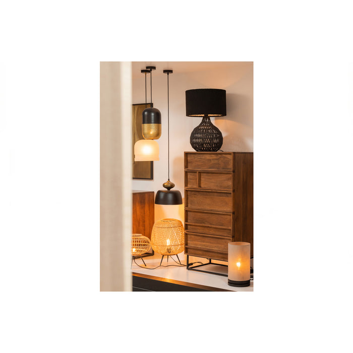 WOOOD Britan Lampenkap - Polyester - Zwart - 25x40x40