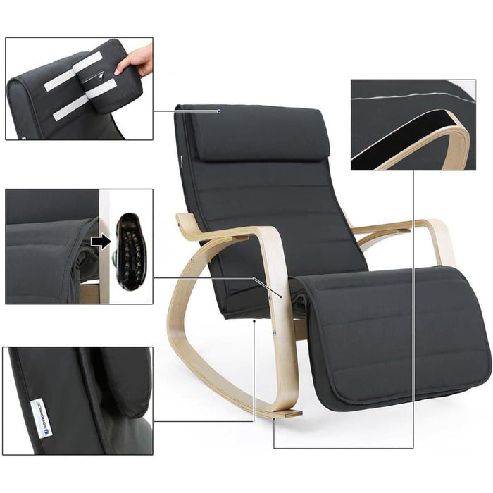 Nancy's Schommelstoel Met Voetensteun - modern - Grijs