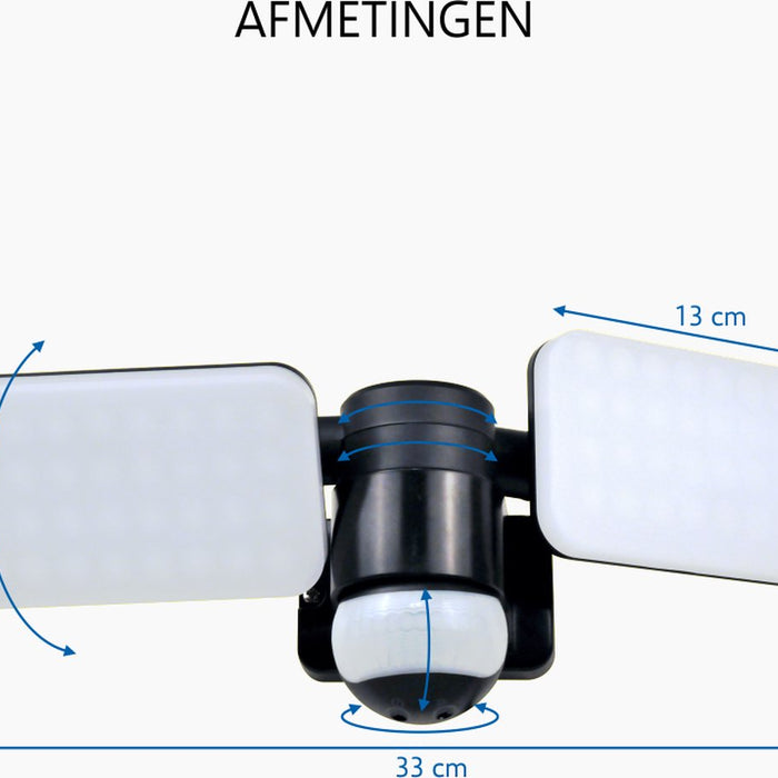 ELRO LF70 Duo LED Buitenlamp met Sensor - 2x10W - 1200LM - Zwart