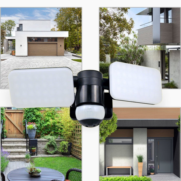 ELRO LF70 Duo LED Buitenlamp met Sensor - 2x10W - 1200LM - Zwart