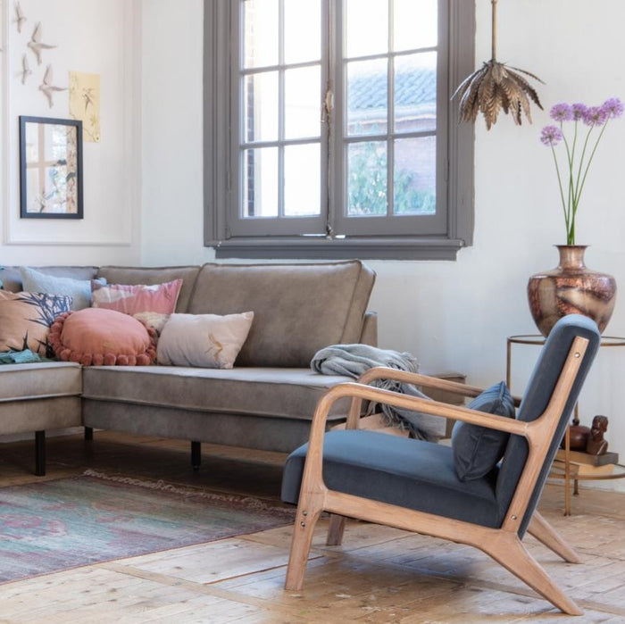 Woood Mark Fauteuil - Fluweel Flesgroen