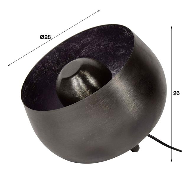 Hoyz - Tafellamp Basket - Ø28 - Grijs|Zwart