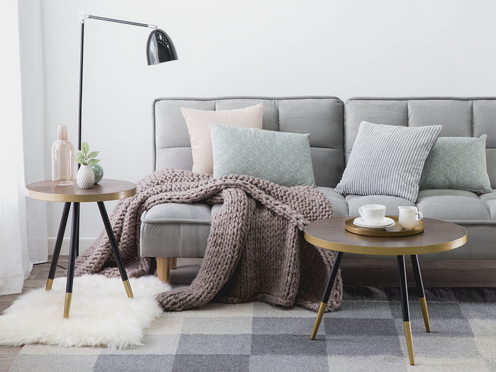 Beliani - RAMONA - Salontafel - Donkerbruin|Goud - MDF