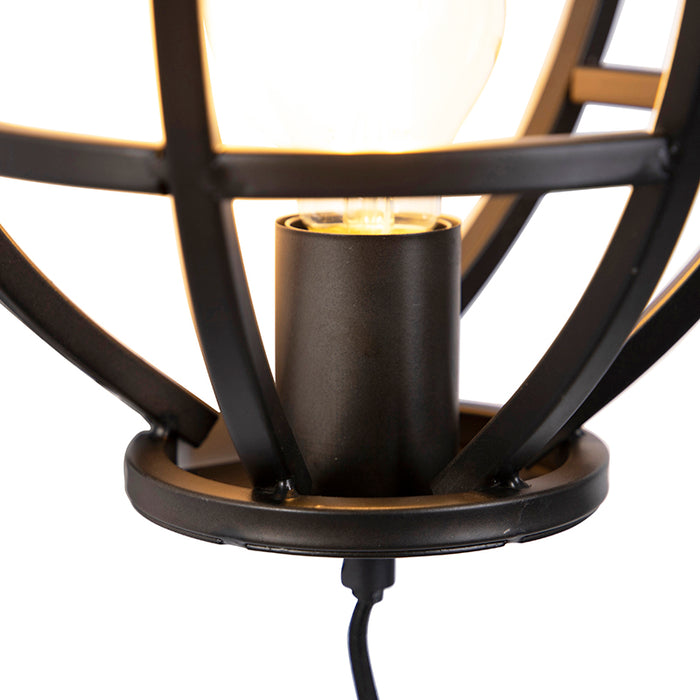 QAZQA Arthur Industriële wandlamp zwart