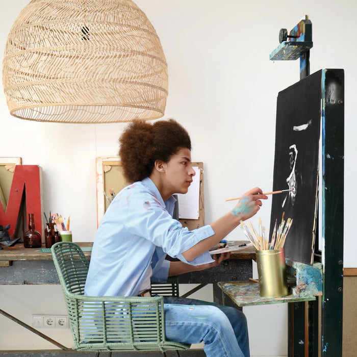 HKliving Wicker Rieten Hanglamp L