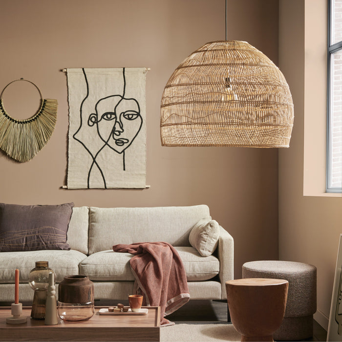 HKliving Wicker Rieten Hanglamp L