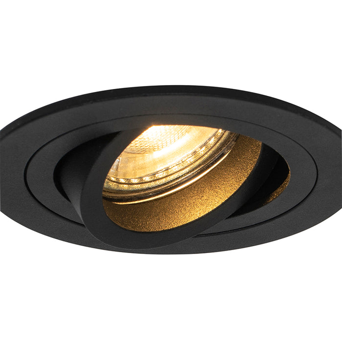 QAZQA Moderne inbouwspot zwart draai- en kantelbaar - Rondoo