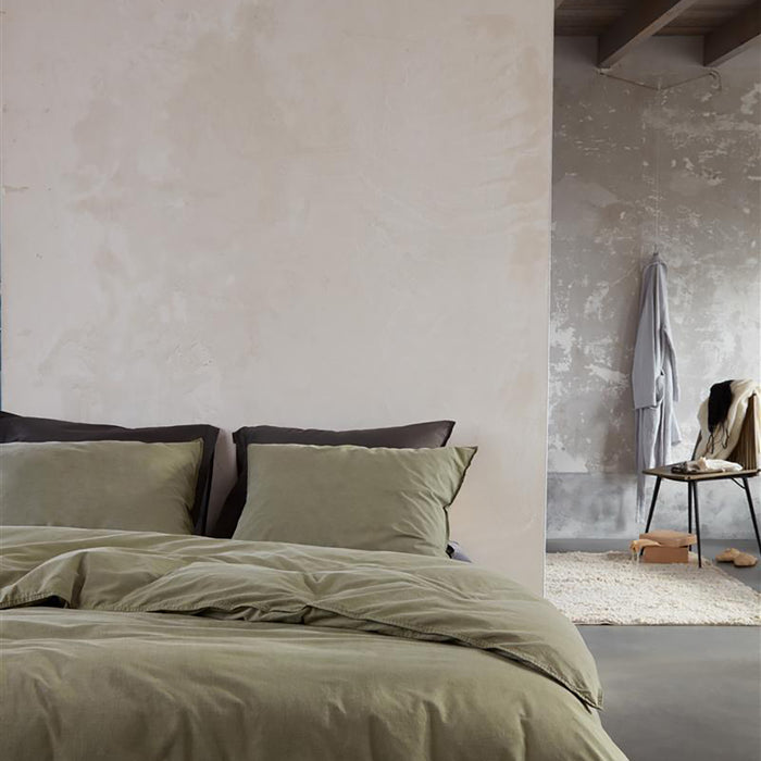 vtwonen Natural Stone Dekbedovertrek 240 x 200/220 cm - Donkergroen