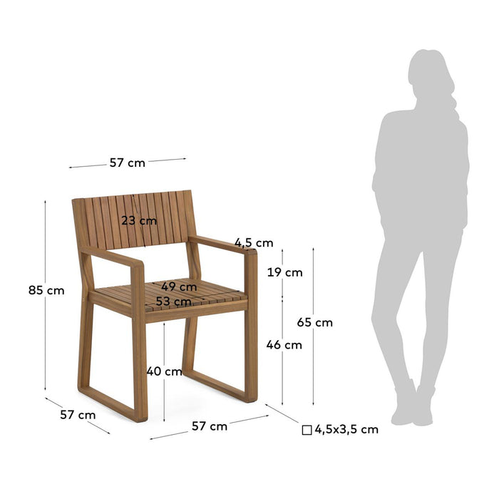 Kave Home Emili Tuinstoel - Bruin