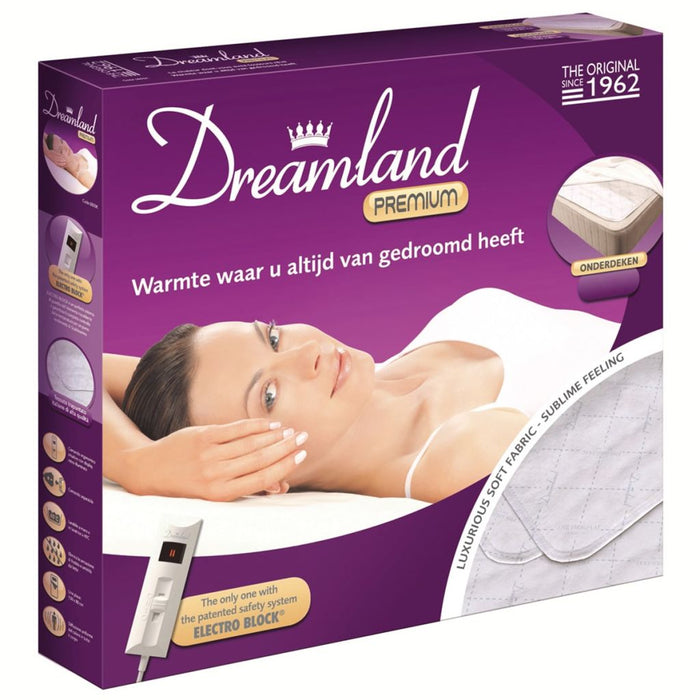 Dreamland Elektrische onderdeken polyester 150x137 cm gebroken wit