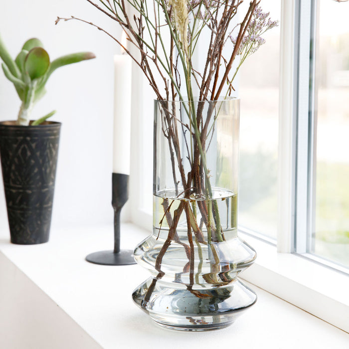 House Doctor vaas glas grijs (Ø 14 centimeter x 24 centimeter)