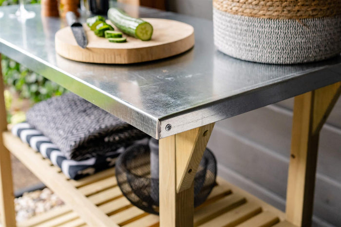 MaximaVida outdoor trolley Sergio 115 cm - zinken werkblad