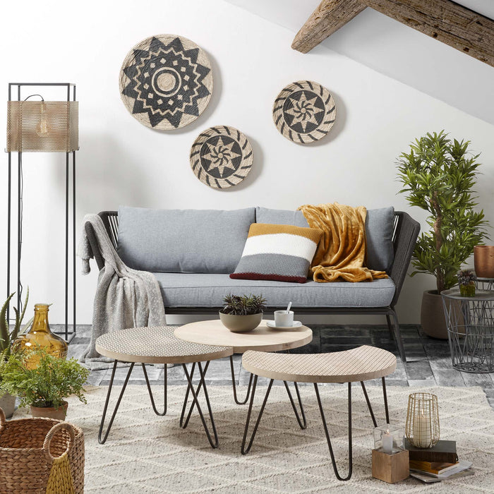 Kave Home - Low set van 3 bloempotten koper Ø 20 cm | Ø 17 cm | Ø 13