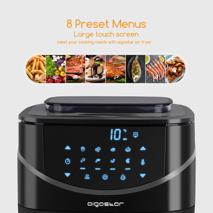 Aigostar Melodia 30XQJ-Airfryer-Heteluchtfriteuse-Stoomoven-Zwart