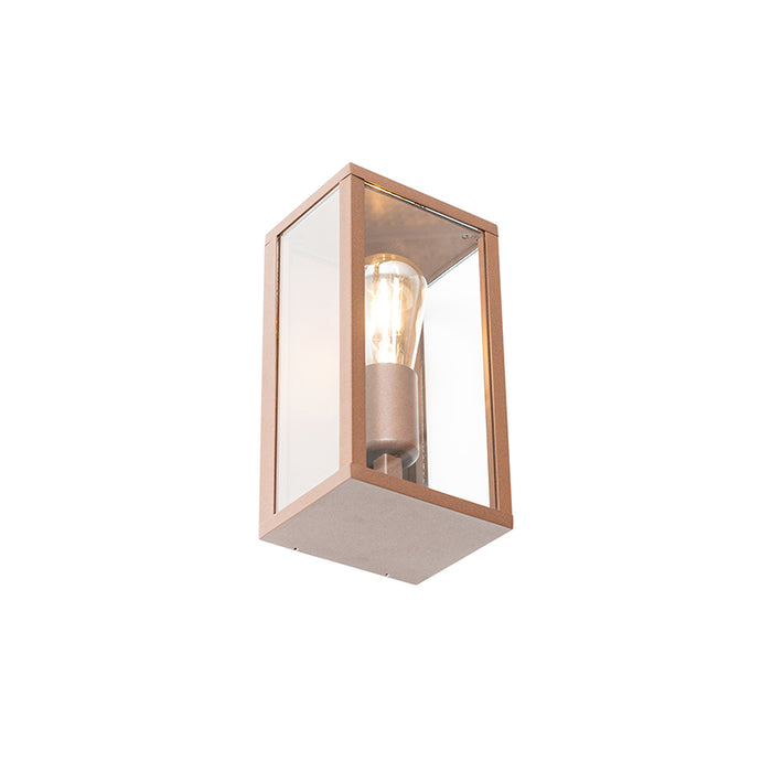 QAZQA Industriële wandlamp roestbruin 26 cm IP44 - Charlois