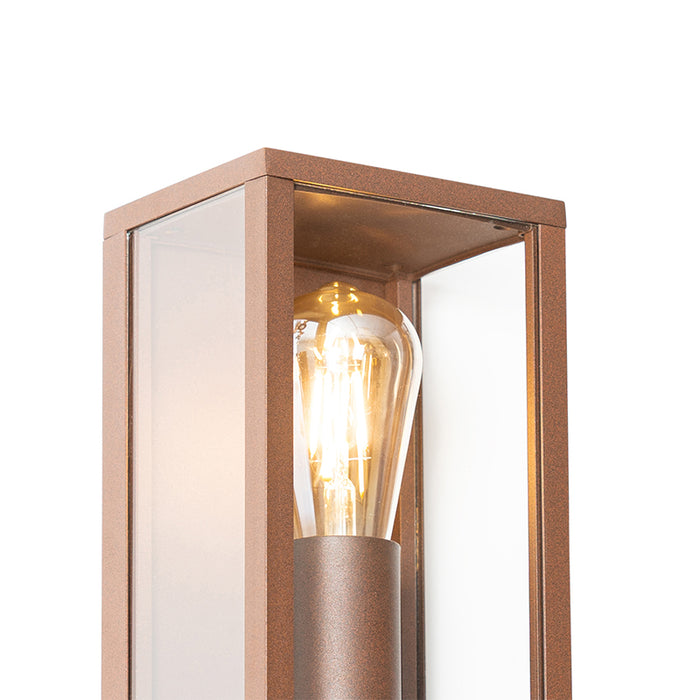 QAZQA Industriële wandlamp roestbruin 26 cm IP44 - Charlois