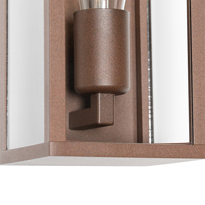 QAZQA Industriële wandlamp roestbruin 26 cm IP44 - Charlois