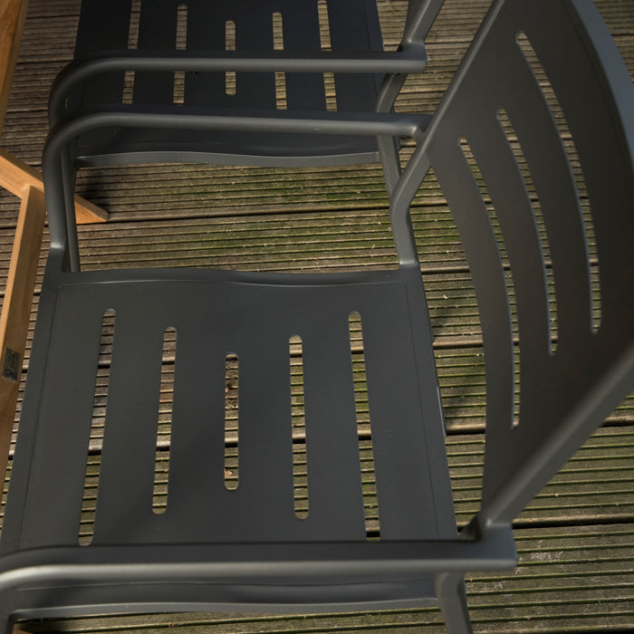 WOOOD Hawaii Tuinstoel Met Armleuning - Aluminium - Grijs - 85x56x53