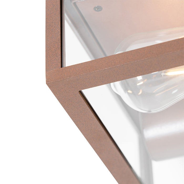 QAZQA Industriële plafondlamp roestbruin IP44 2-lichts - Charlois